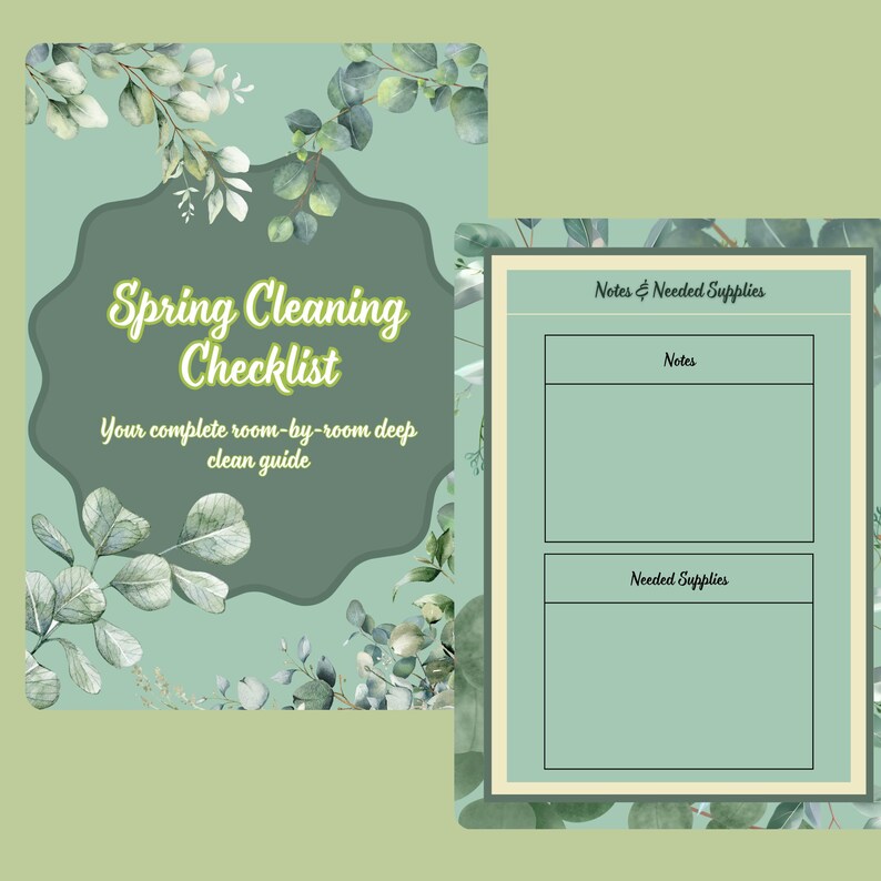 Spring Cleaning Checklist Printable | Deep Clean Planner PDF | Room by ...