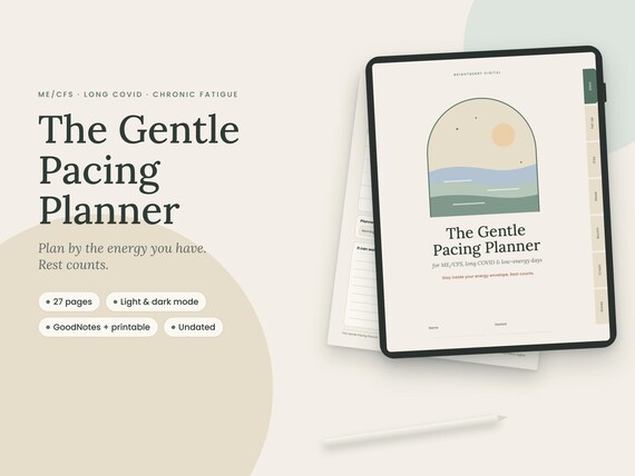 Pacing Planner for me/cfs  Long COVID, Energy Envelope Tracker, PEM Crash Log, Chronic Fatigue Planner, GoodNotes & Printable PDF