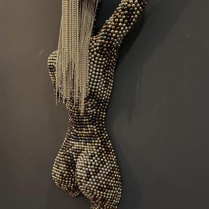 Body Sculpture Artwork - Large Metal Wall Piece, New Home Gift Idea, Trending Home Decor: Boys Room Wall Hanging with Female Body Art