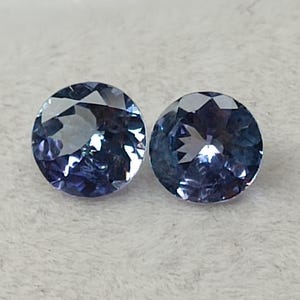 Natural Tanzanite Round Pair, Natural Blue Tanzanite Round Pair, Tanzanite Round Pair, Loose Blue Tanzanite Round Pair, Tanzanite Round Cut.