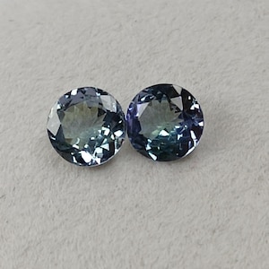 Natural Tanzanite Round Pair, Natural Blue Tanzanite Round Pair, Tanzanite Round Pair, Loose Blue Tanzanite Round Pair, Tanzanite Round Cut.