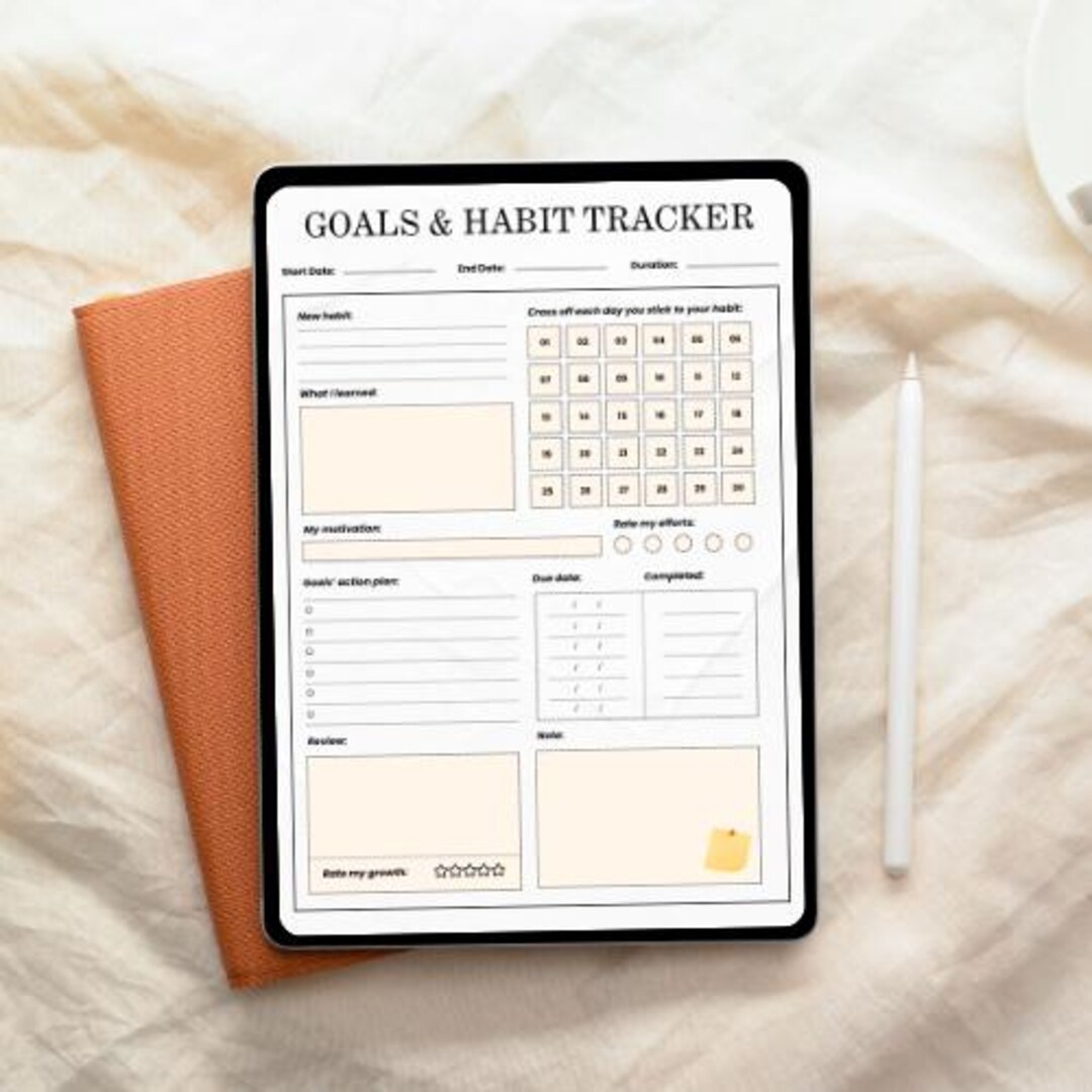 Minimalist Goals & Habit Tracker Template: Printable Daily and Habit ...
