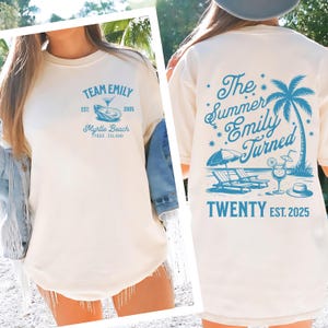 Personalized Beach Birthday Comfort Colors Shirt: Custom Summer Trip Tee