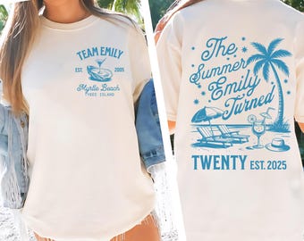 Personalized Beach Birthday Comfort Colors Shirt: Custom Summer Trip Tee