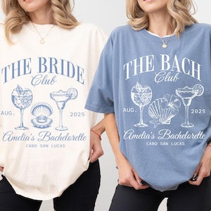 Custom Bachelorette Comfort Colors Shirt: Bride & Bach Club, Beach Theme