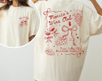 Camiseta de fiesta de novia, camiseta de despedida de soltera del club de vinos, camiseta de regalo para fin de semana de vino