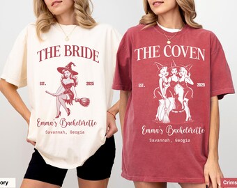 Camisetas para despedidas de soltera de Halloween: Escuadrón de novias espeluznantes, boda gótica