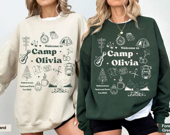 Retro Camping Sweatshirt Camp Crew Girls Trip Hiking Adventure Shirt