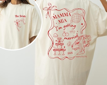 Camiseta de despedida de soltera "Mamma Mia", camiseta para fiesta de novias, camiseta para despedida de soltera en Nashville, top personalizado para fiesta de novia, camiseta para boda disco