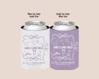 Girls Gone Mild Bachelorette Can Cooler,  Funny Bride Squad Party Favor Drink Sleeve