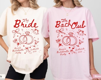 Bride & Bach Club Matching Bachelorette Party Shirts: Custom Team Bride Tees
