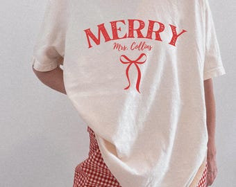 Merry Mrs Shirt, Christmas Bride Sweater, Future Mrs Holiday Tee, Personalized Bride Christmas Shirt, Engaged Christmas Gift Top