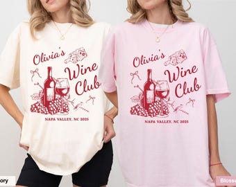 Camiseta personalizada del Club de Vinos para Novias: Camiseta de Bodega para Despedida de Soltera
