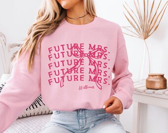Future Mrs Shirt with Bow, Bachelorette Party Sweatshirt & Oversized Tee, Bride Gift
