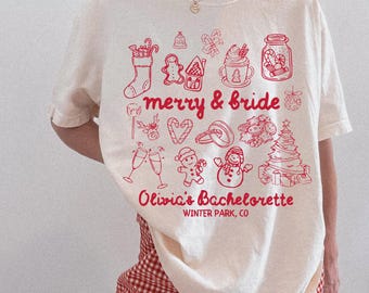 Camiseta o sudadera Merry & Bride para despedida de soltera, camiseta de invierno para despedida de soltera