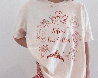 Future Mrs Shirt, Personalized Bride Tee, Engagement Party & Bachelorette Gift