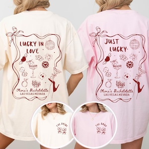 Bachelorette Party Matching T-Shirts: Retro Casino, Lucky in Love