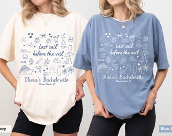 Last Sail Before the Veil Shirt, Bachelorette Cruise Tee, Custom Bridal Party Shirt, Nautical Bride Trip Top, Beach Weekend Gift