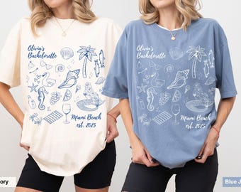 Camisetas de despedida de soltera de sirena: camisetas costeras personalizadas de Beach Bride Squad