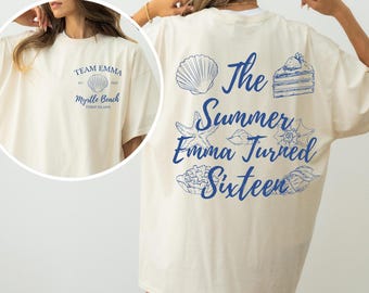 Camiseta personalizada de cumpleaños de verano con colores cómodos: camiseta de despedida de soltera para viaje a la playa
