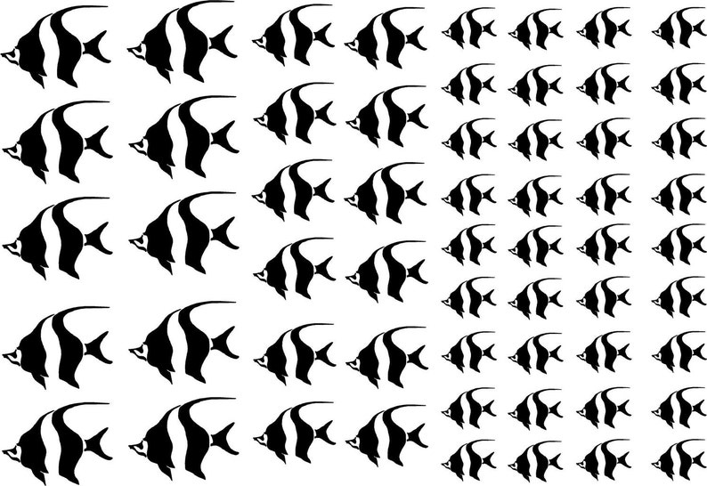 58 School of fish -Vinyl Lettering wall words graphics Home decor itswritteninvinyl