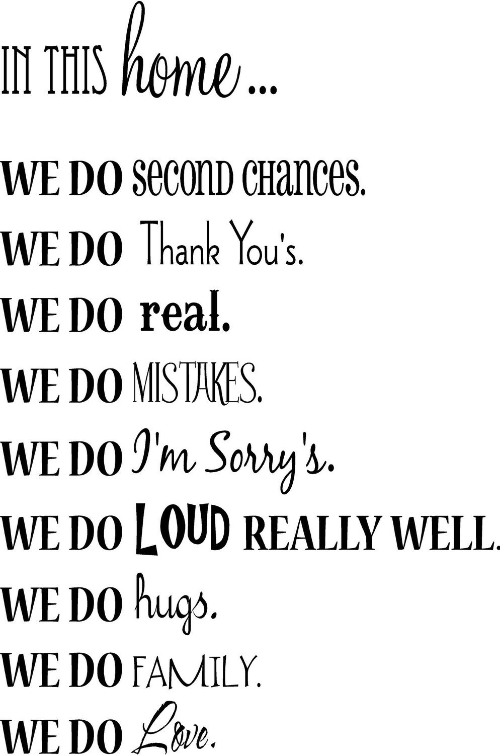 In This Home vinyl Lettering Wall Words Graphics Home Decor Etsy