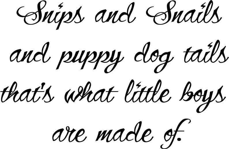Snips and Snails Nursery Rhymes Vinyl Lettering Wall Words Etsy