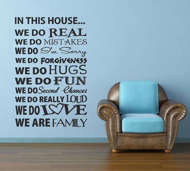 In This House 15 X 23 Vinyl Lettering custom removable decal Etsy