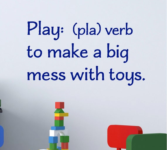 Play Definition children Wall Decal Vinyl Lettering Custom Etsy
