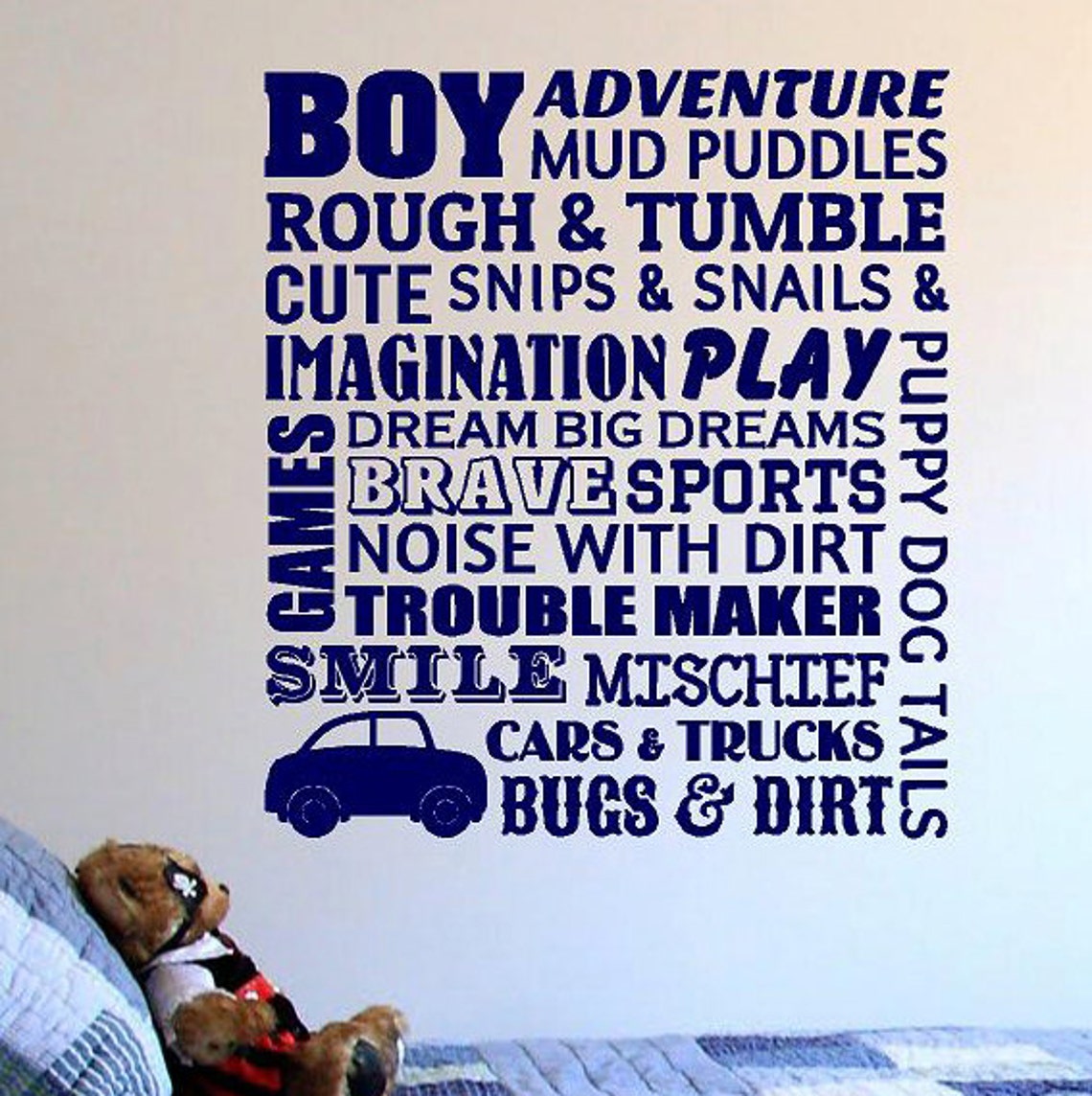 Boys RoomVinyl Lettering decals wall words decal graphics Etsy