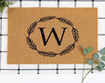 Personalized Initial Doormat, Monogram Welcome Mat, Custom Letter Doormat, Housewarming Gift, Front Door Decor, Entryway Rug