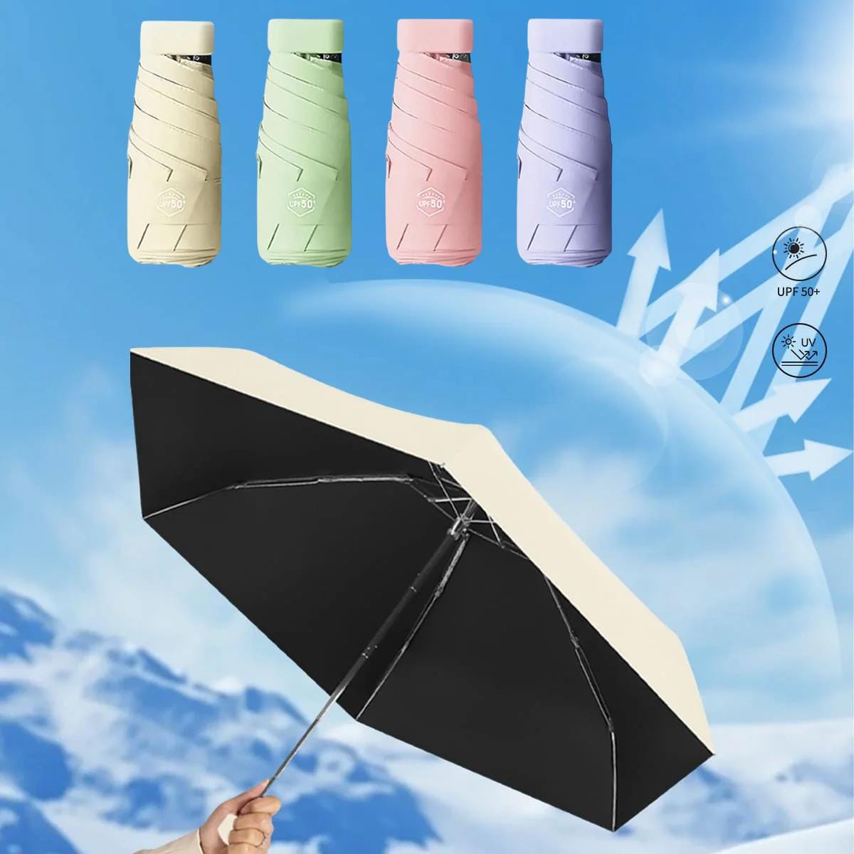LOVERARY × Wpc. UV Protection Parasol Wpc UV Protection Parasol for Sun&Rain Light Gray Sax 210g
