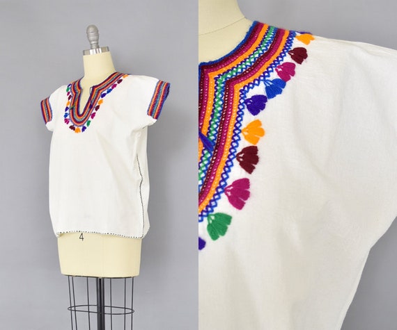 Embroidered Mexican Huipil