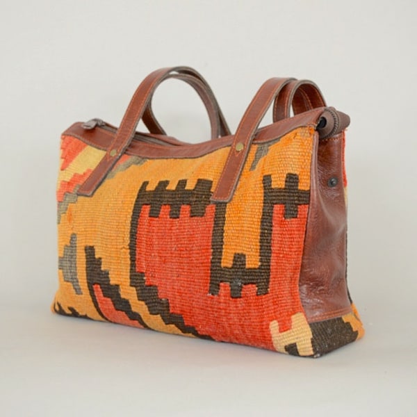 İstanbul Kilim + Leather Bag