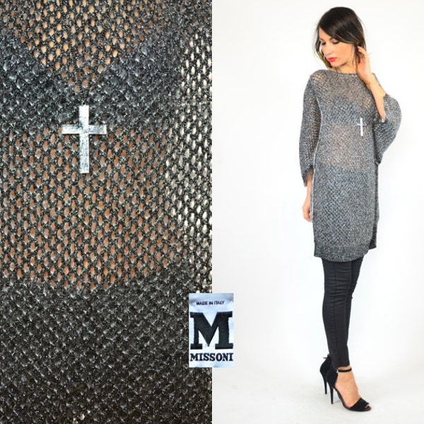 reserved---metallic MISSONI oversized AVANT GARDE batwing sweater/dress, extra small-medum