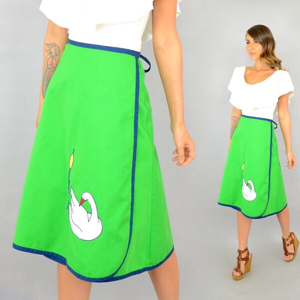 60's Swan Wrap Skirt