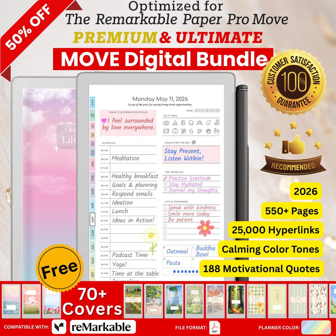 Micro Move Template Move_remarkable Paper Pro Move Planner 2026 | All in One Planner ...