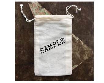 SAMPLE - Cotton favor bags, drawstring cloth favor bags. Choose style and design.