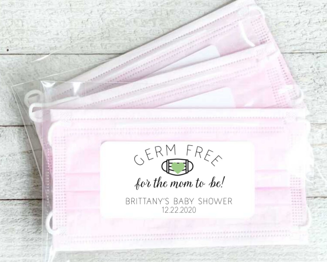 Baby Shower Face Mask Favor Bags 10 Custom Favor Labels & Etsy