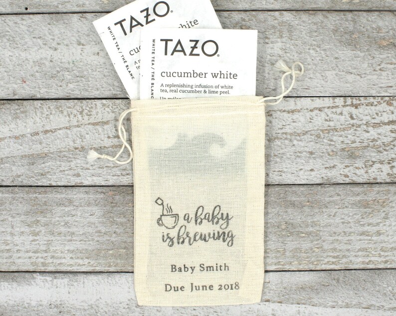 Personalized Baby Shower Favor Bags for Tea Cloth Gift Bags Etsy