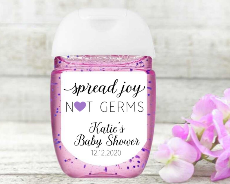Baby Shower Favor Labels 30 Personalized Mini Sanitizer Etsy