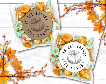 Thanksgiving Party Favor Bags - In All Things Give Thanks