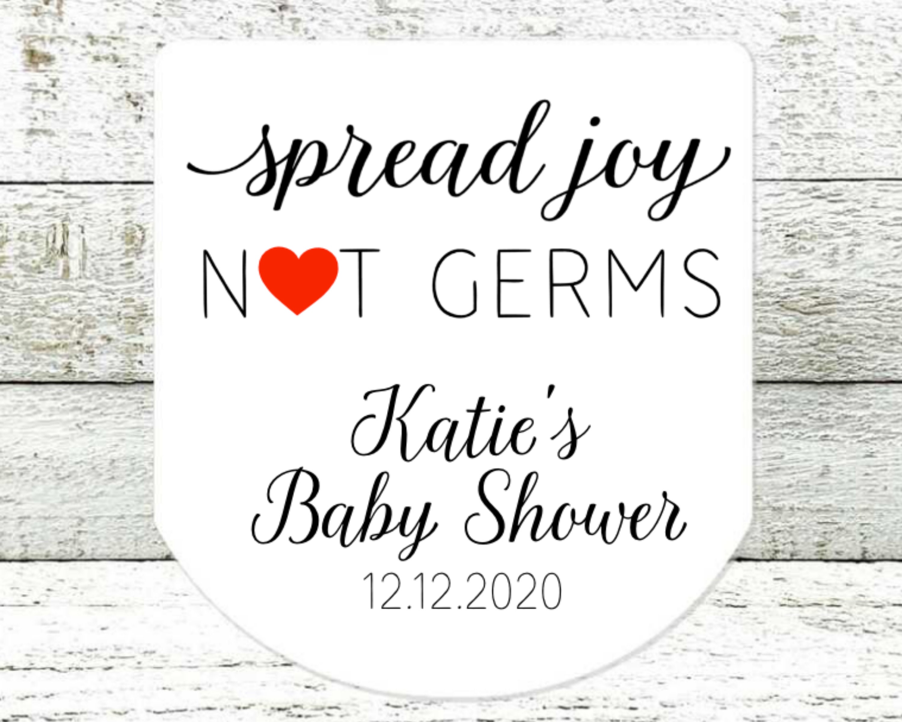 Baby Shower Favor Labels 30 Personalized Mini Sanitizer Etsy