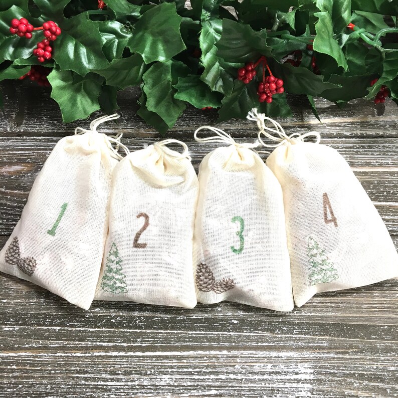 Advent Calendar Set Reusable Advent Countdown Set 24 Cotton Etsy