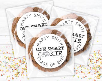 Personalized Graduation Favor Labels - One Smart Cookie (Set of 20)