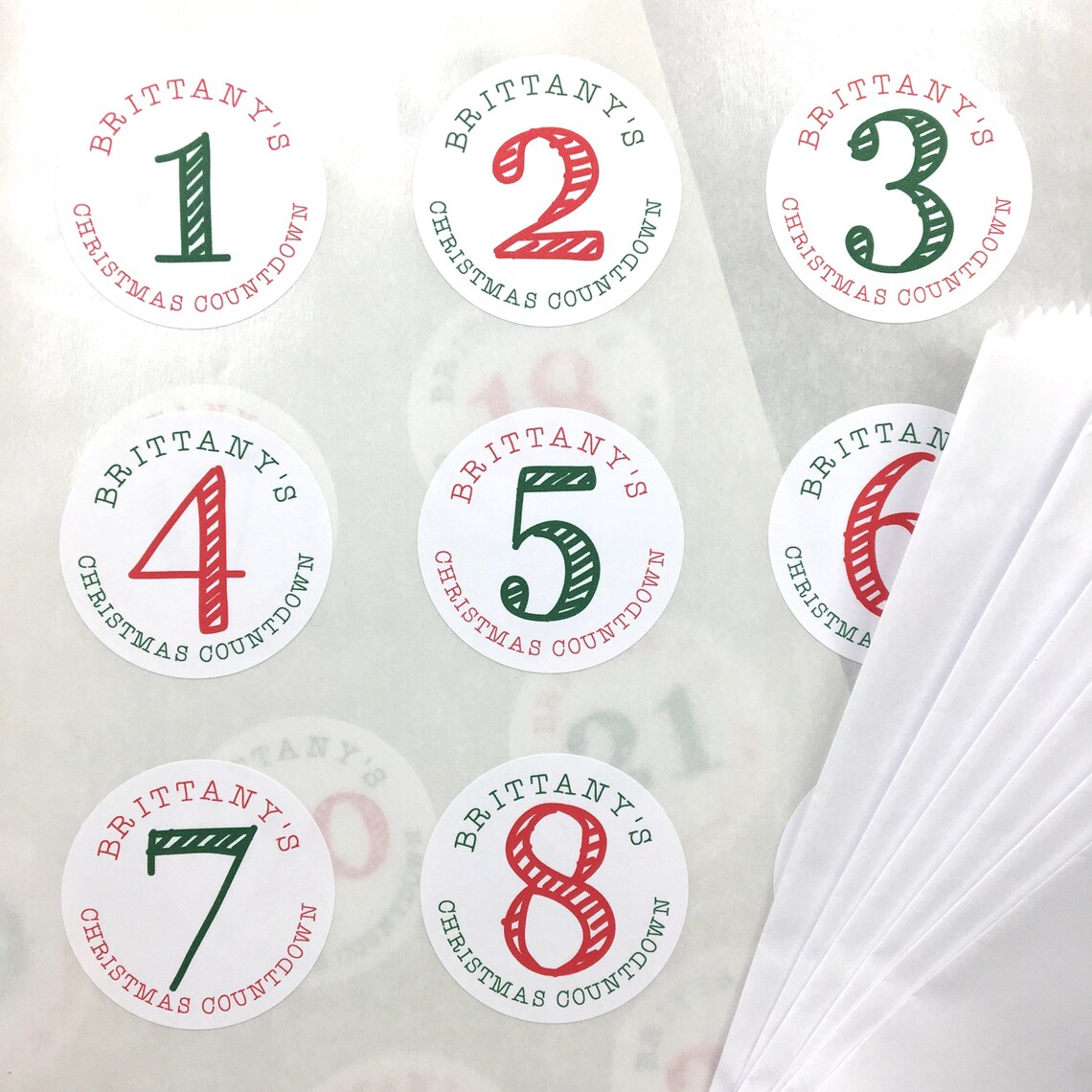 Personalized Advent Calendar Kit Christmas countdown set Etsy