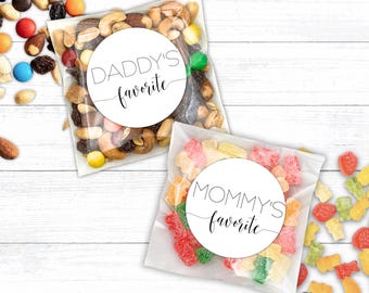 Mommy & Daddy's Favorite Baby Shower Favor Stickers (Set of 10 Each)