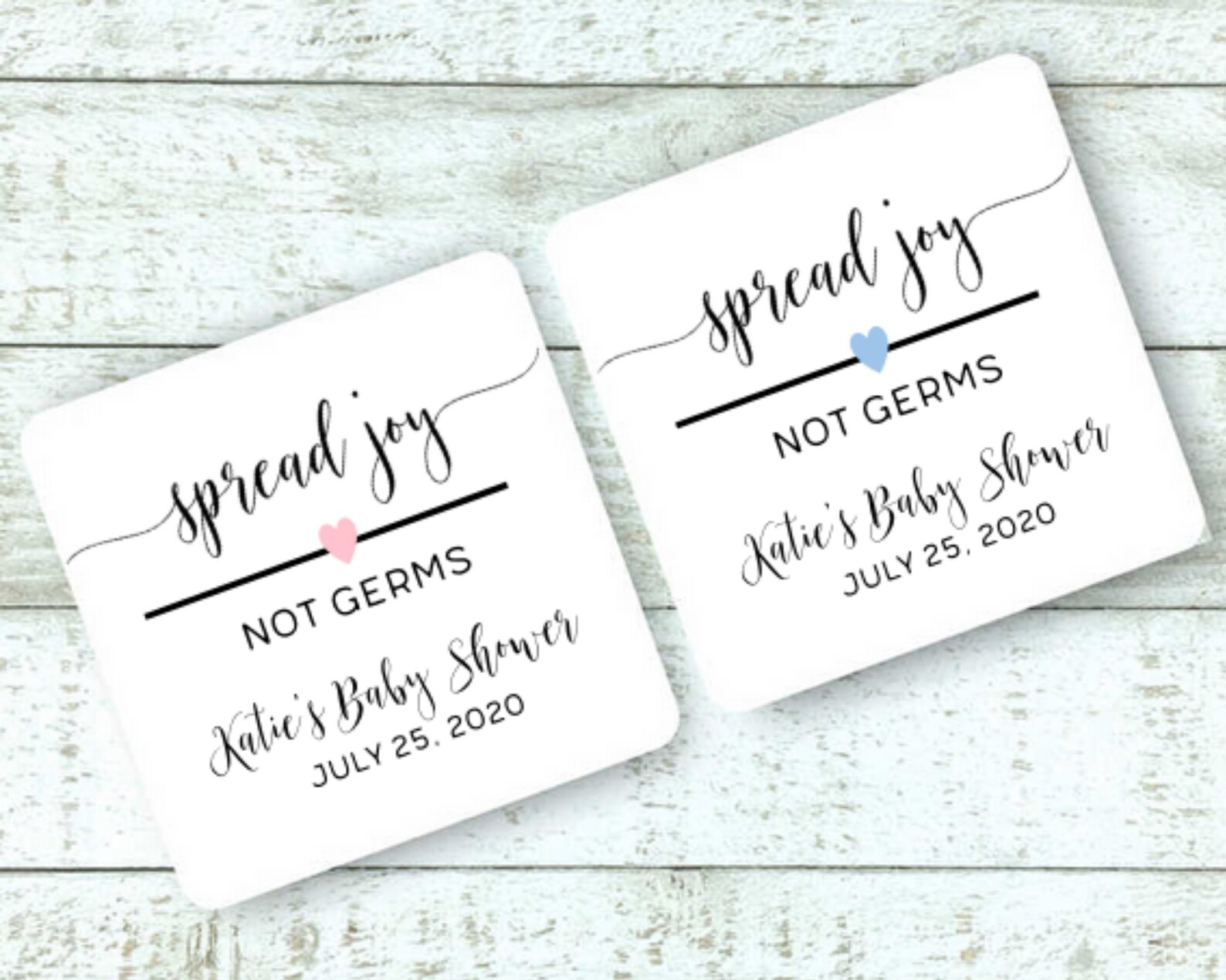 Baby Shower Favor Labels 20 Personalized Mini Sanitizer Etsy