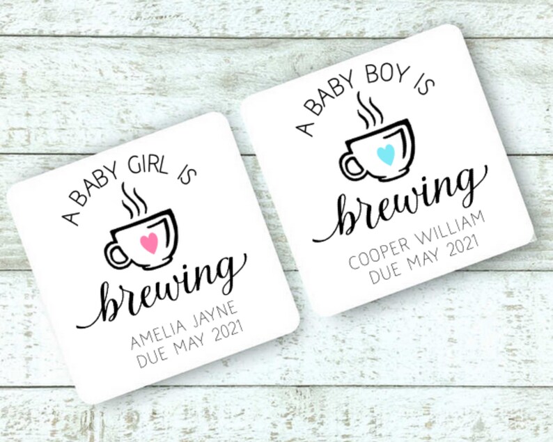 Personalized Gender Reveal Favors A Baby is Brewing Shower Etsy