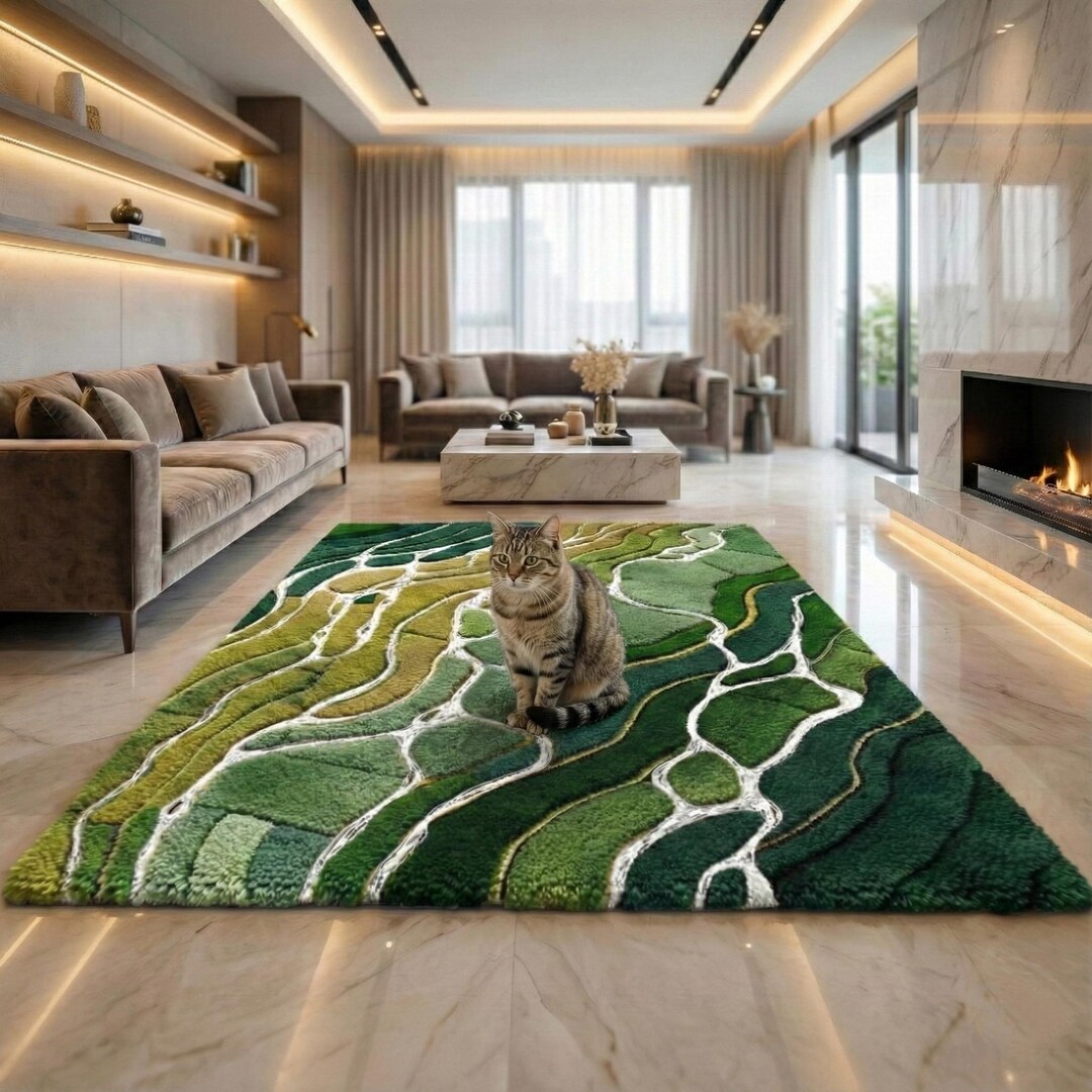 River Rug Custom Topographic River Rug – Hand Tufted 3D Wool Nature Rug - Etsy